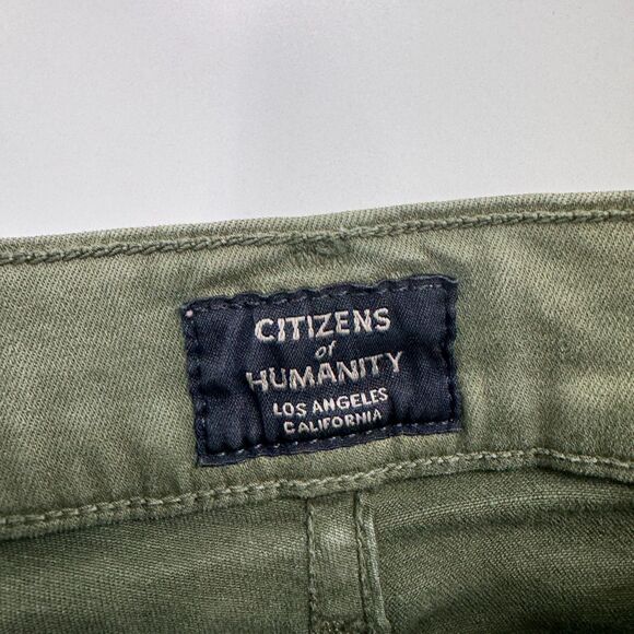 CITIZENS OF HUMANITY Green Rocket Crop Stretch High Rise Skinny Jeans Pants 27 - Picture 6 of 9